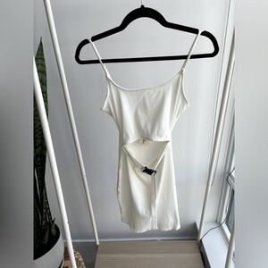 3/$25 NWT - MAY PINK | Sporty Body-con White Mini Dress with Cut Out M